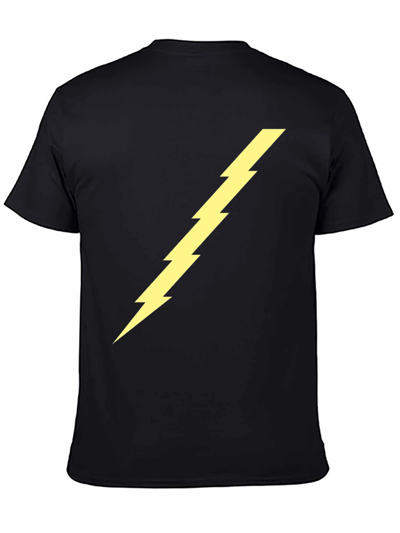 Black Tee with Yellow Lightning Bolt Graphic