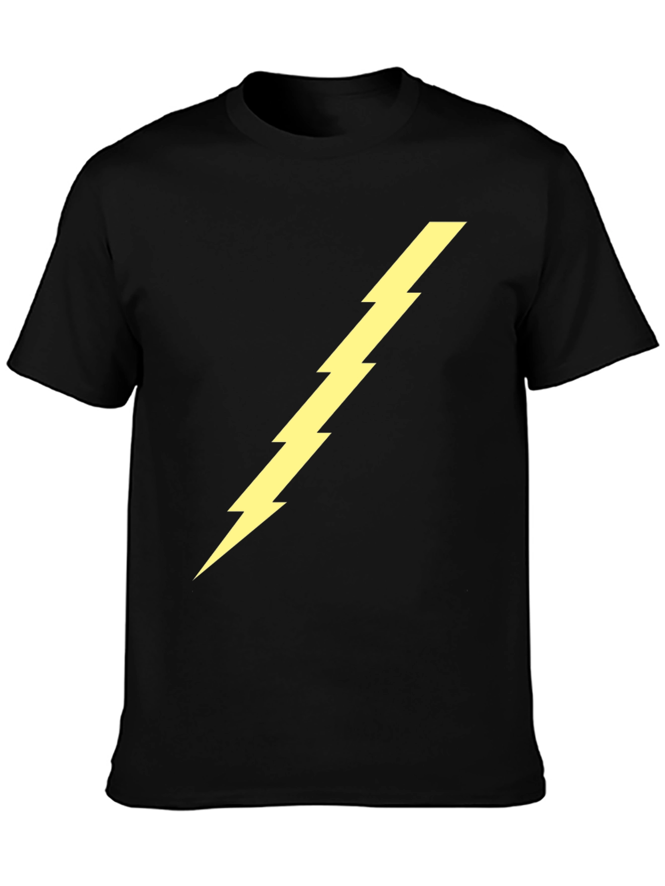 Black Tee with Yellow Lightning Bolt Graphic