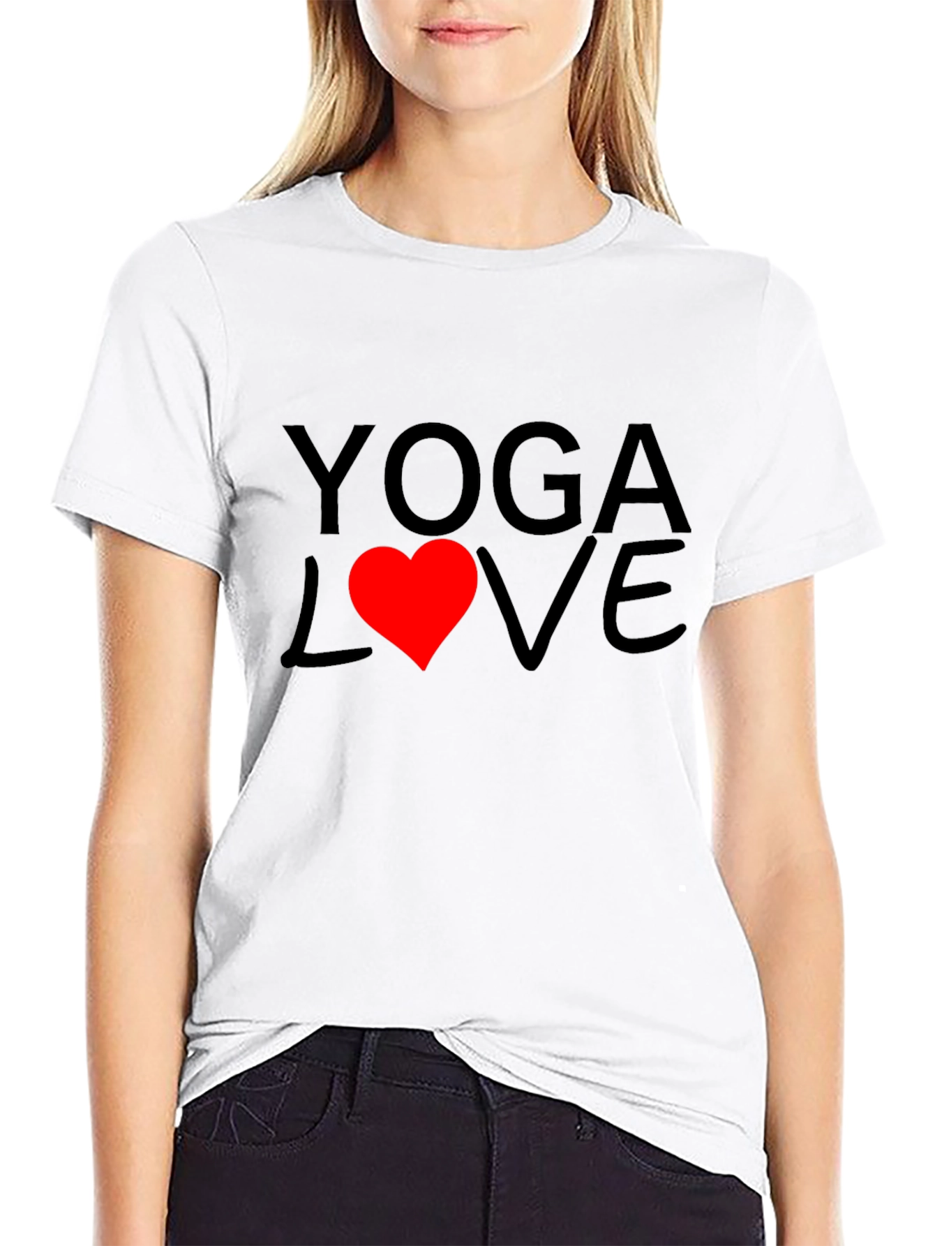 Yoga Love Graphic Tee - Soft Cotton Black T-Shirt