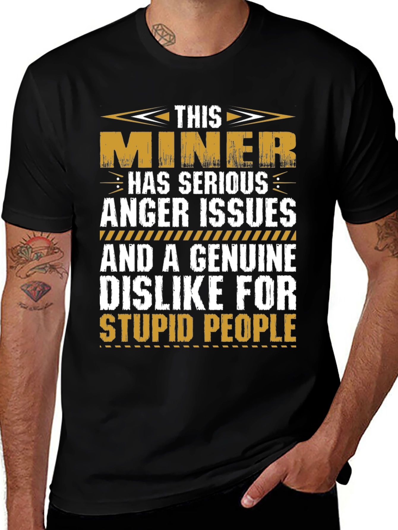 Miner Anger Issues Graphic T-Shirt - Black
