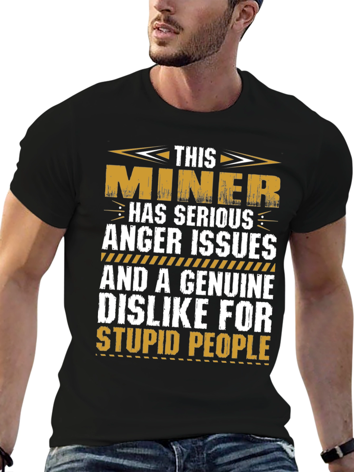 Miner Anger Issues Graphic T-Shirt - Black