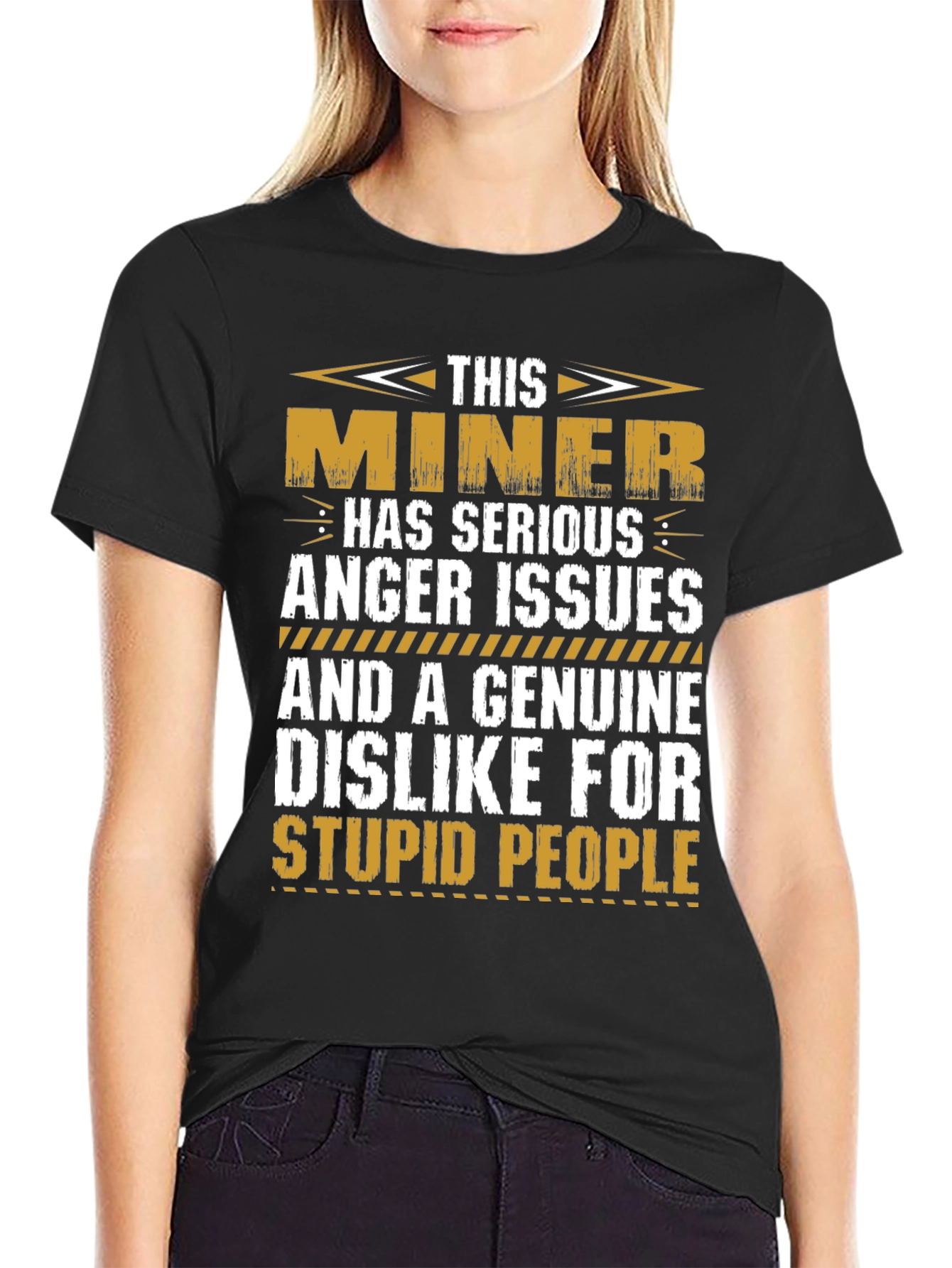 Miner Anger Issues Graphic T-Shirt - Black