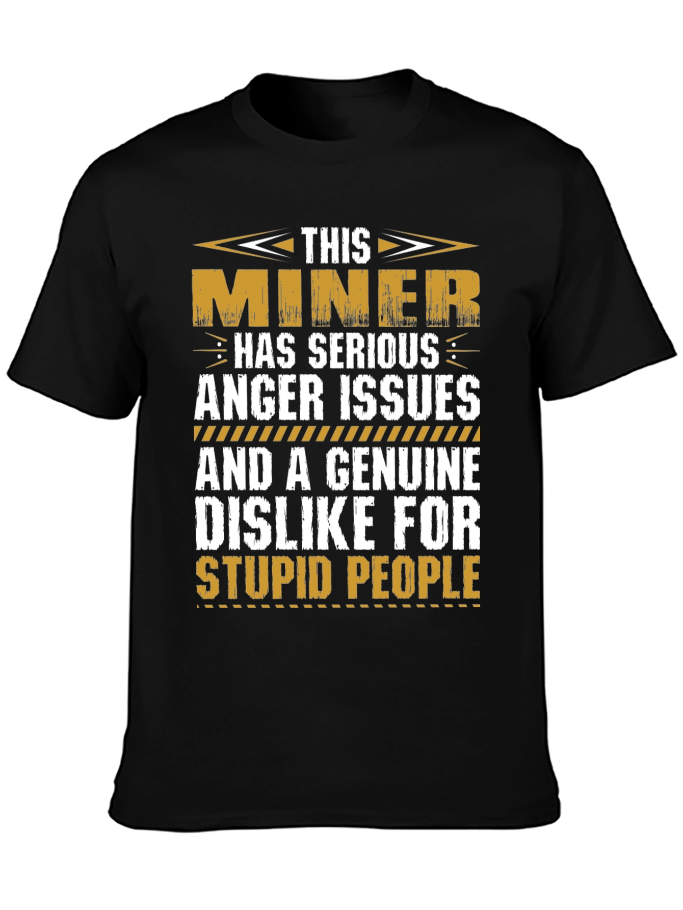 Miner Anger Issues Graphic T-Shirt - Black