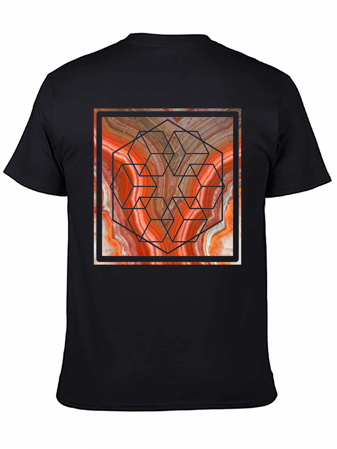 Geometric Marble Graphic Tee - Unique Design