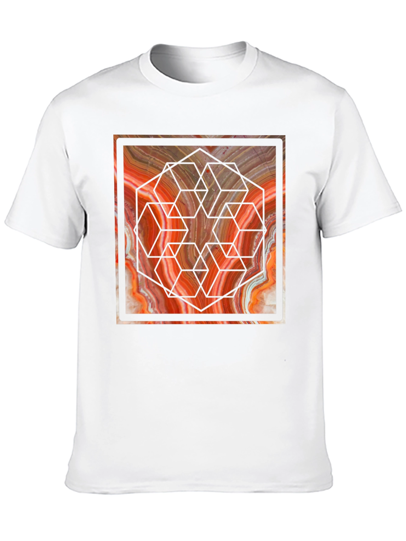 Geometric Marble Graphic Tee - Unique Design