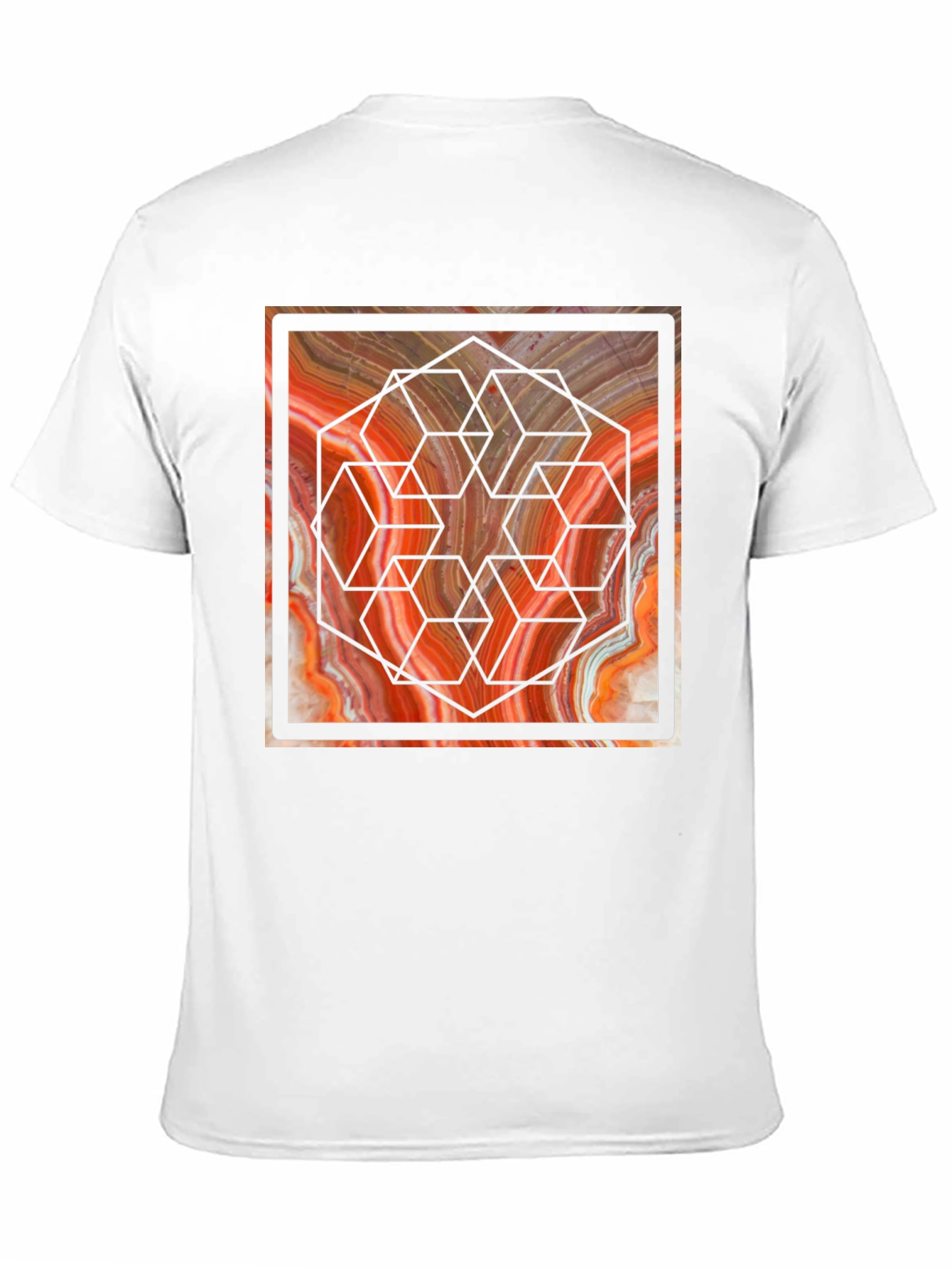 Geometric Marble Graphic Tee - Unique Design