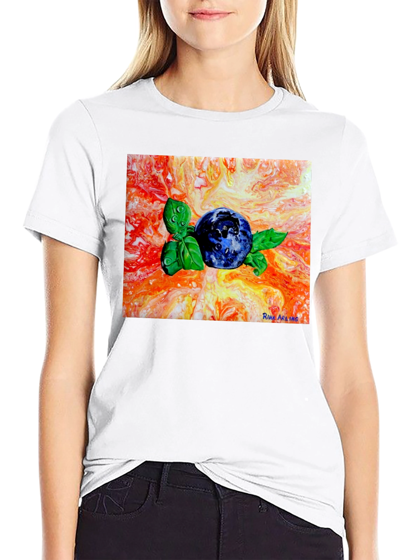 Blueberry Art T-Shirt - Artistic Fruit Tee