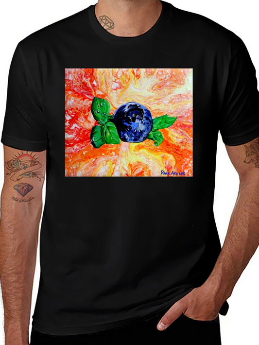 Blueberry Art T-Shirt - Artistic Fruit Tee