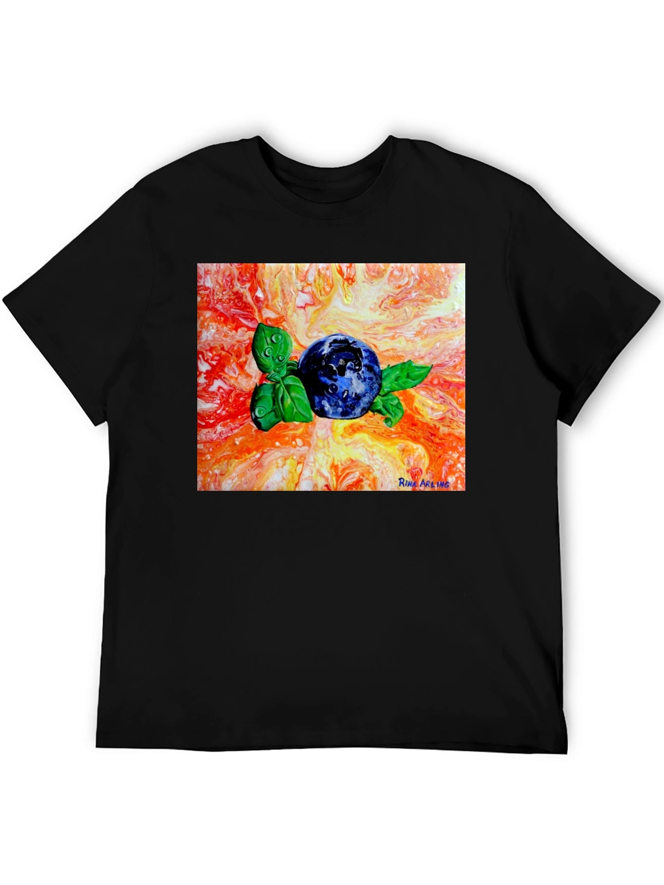 Blueberry Art T-Shirt - Artistic Fruit Tee
