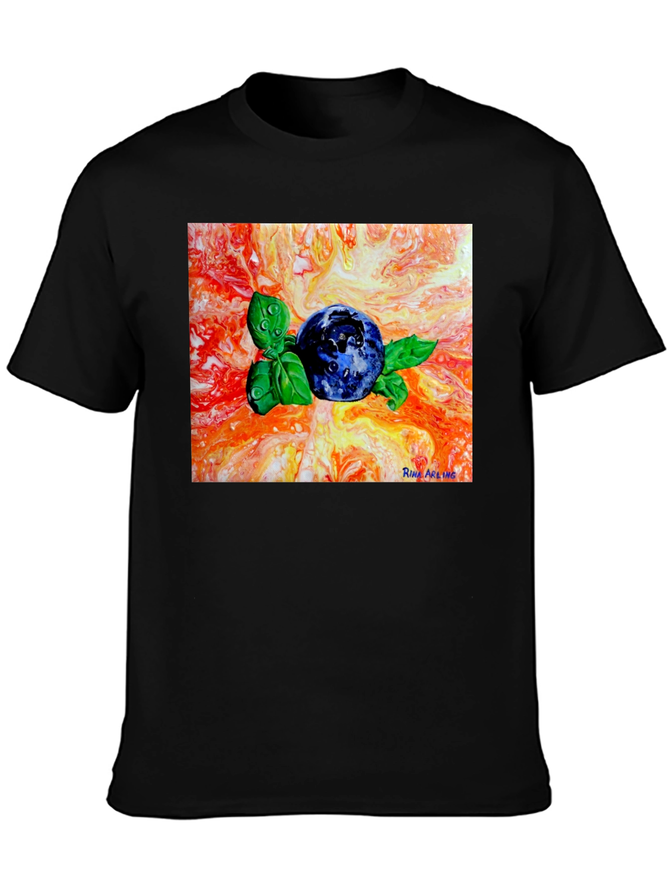 Blueberry Art T-Shirt - Artistic Fruit Tee