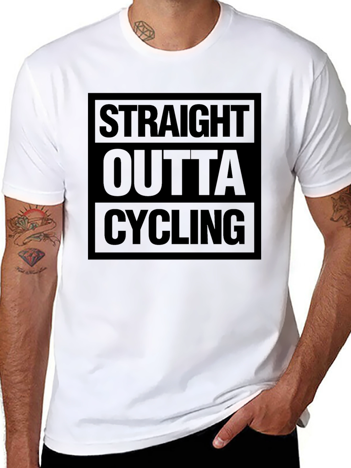 Straight Outta Cycling Black T-Shirt