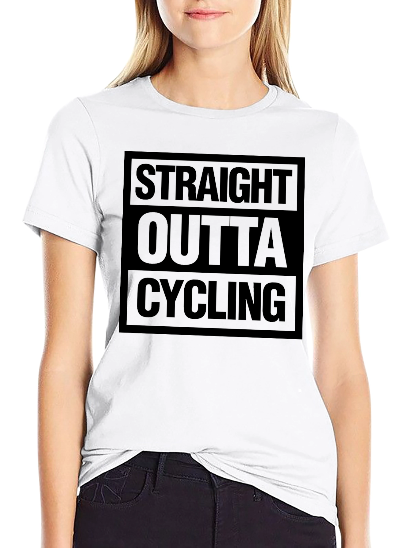 Straight Outta Cycling Black T-Shirt