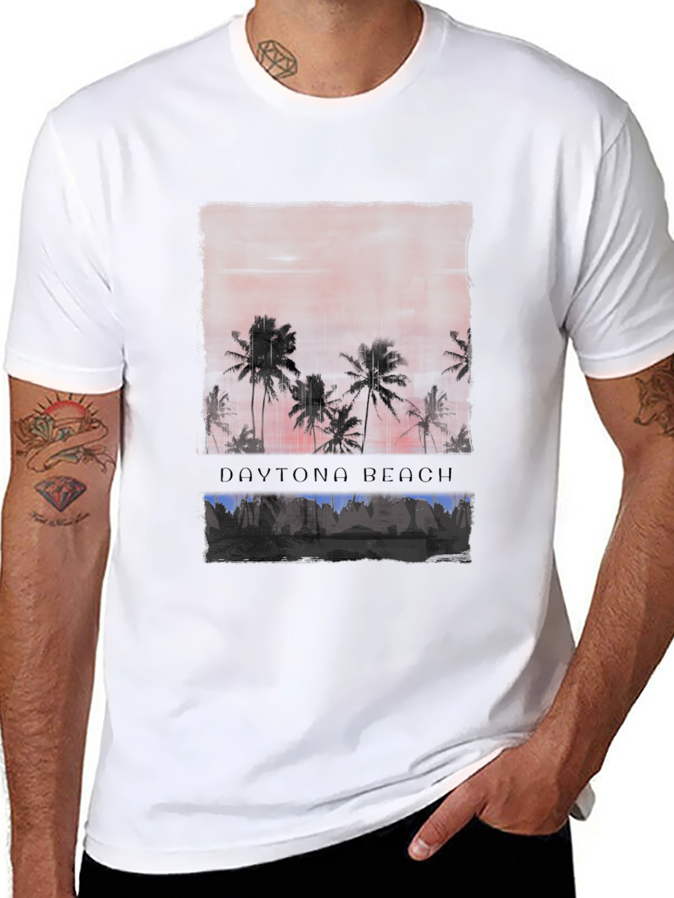 Daytona Beach Palm Tree Graphic T-Shirt