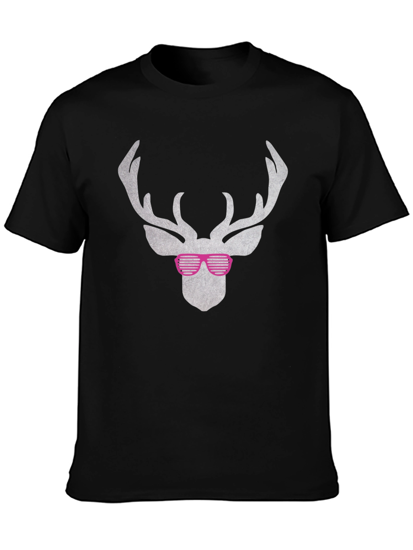Cool Deer Graphic Tee - Black Cotton Shirt