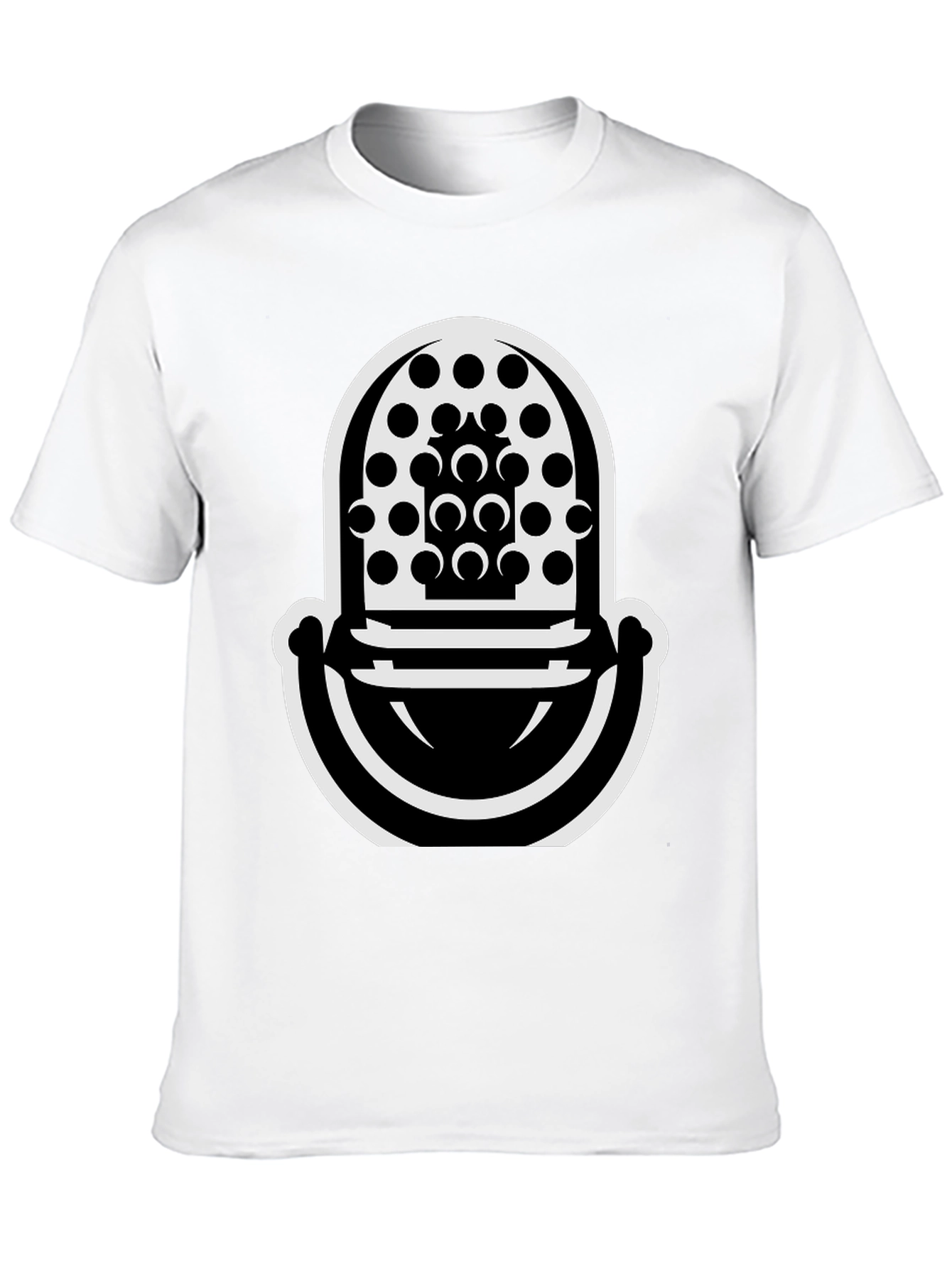 Abstract Microphone Graphic T-Shirt - Modern Black Tee