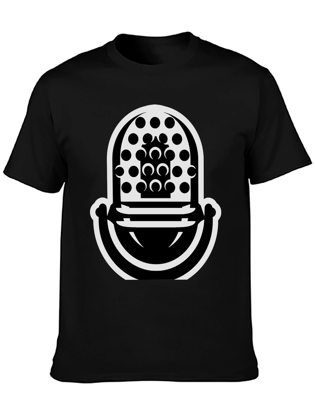 Abstract Microphone Graphic T-Shirt - Modern Black Tee