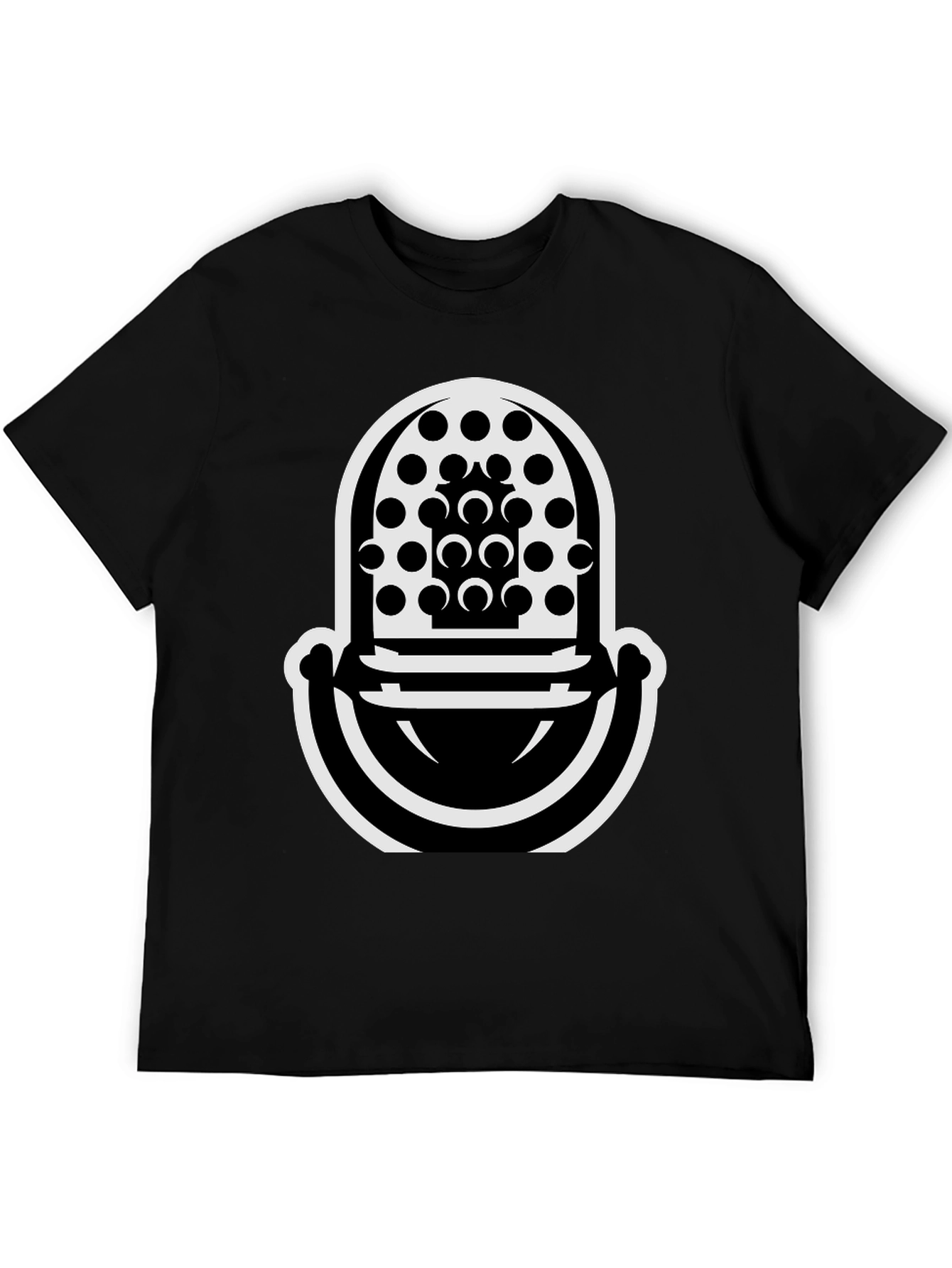 Abstract Microphone Graphic T-Shirt - Modern Black Tee