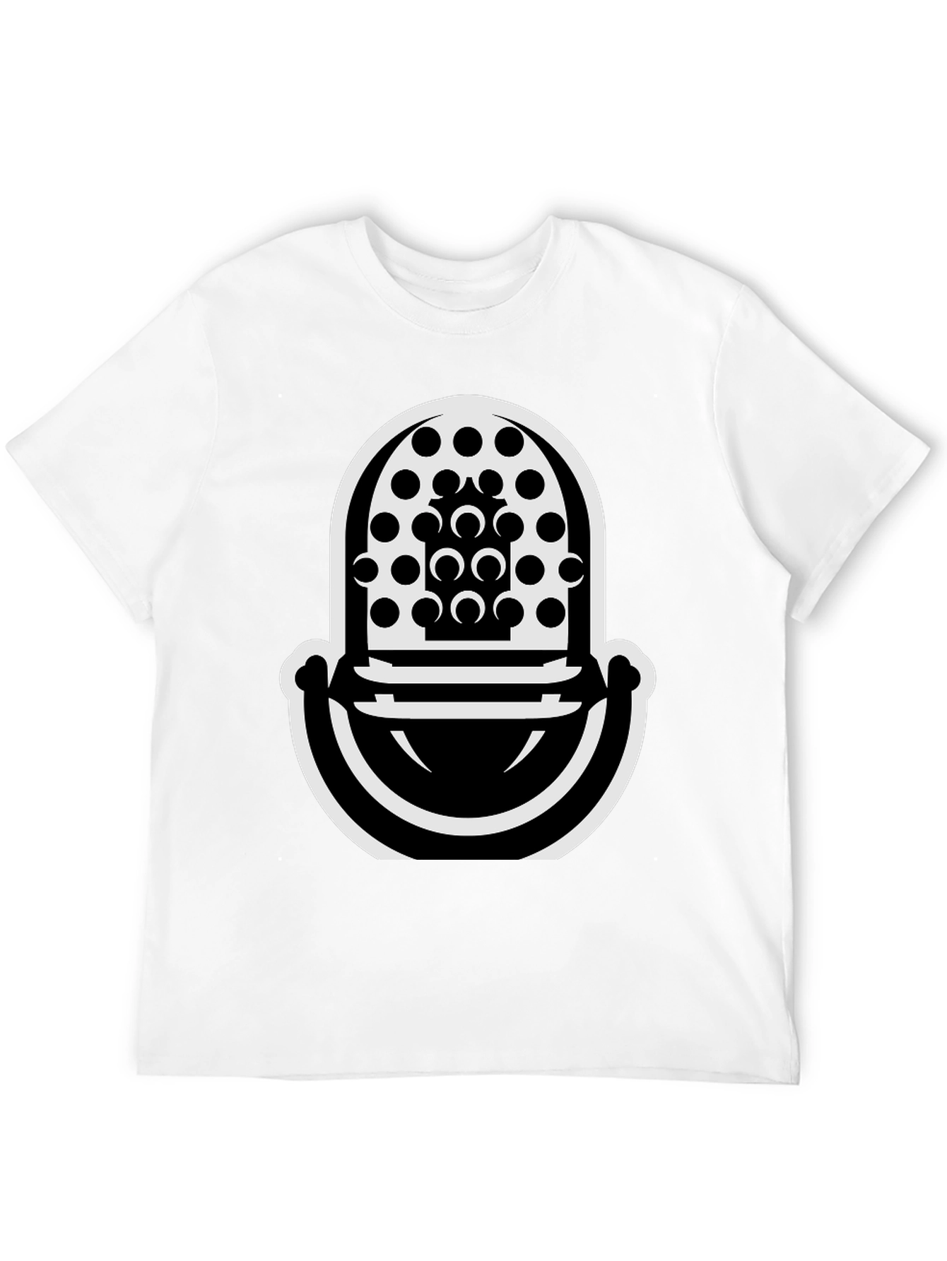 Abstract Microphone Graphic T-Shirt - Modern Black Tee