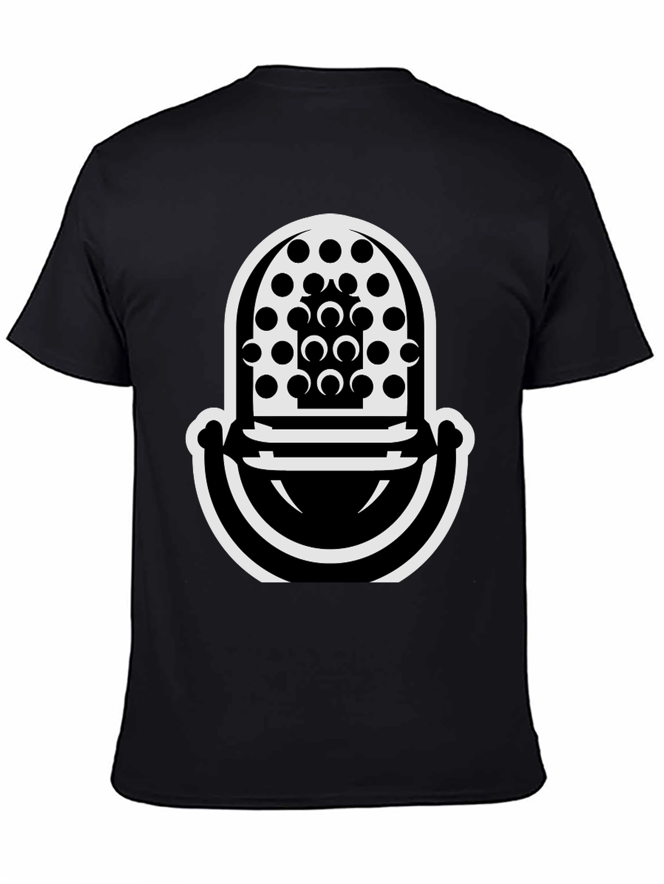 Abstract Microphone Graphic T-Shirt - Modern Black Tee