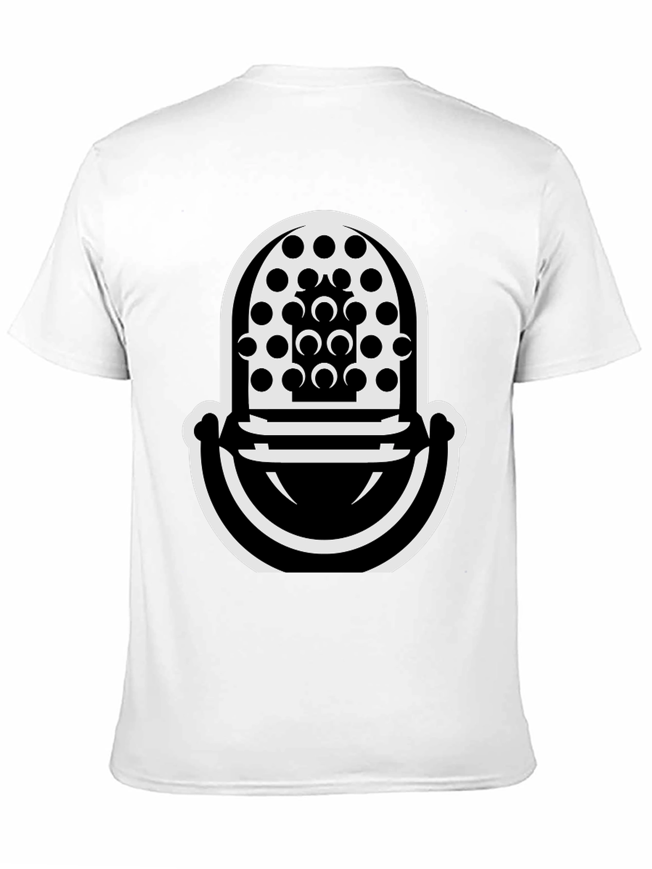 Abstract Microphone Graphic T-Shirt - Modern Black Tee