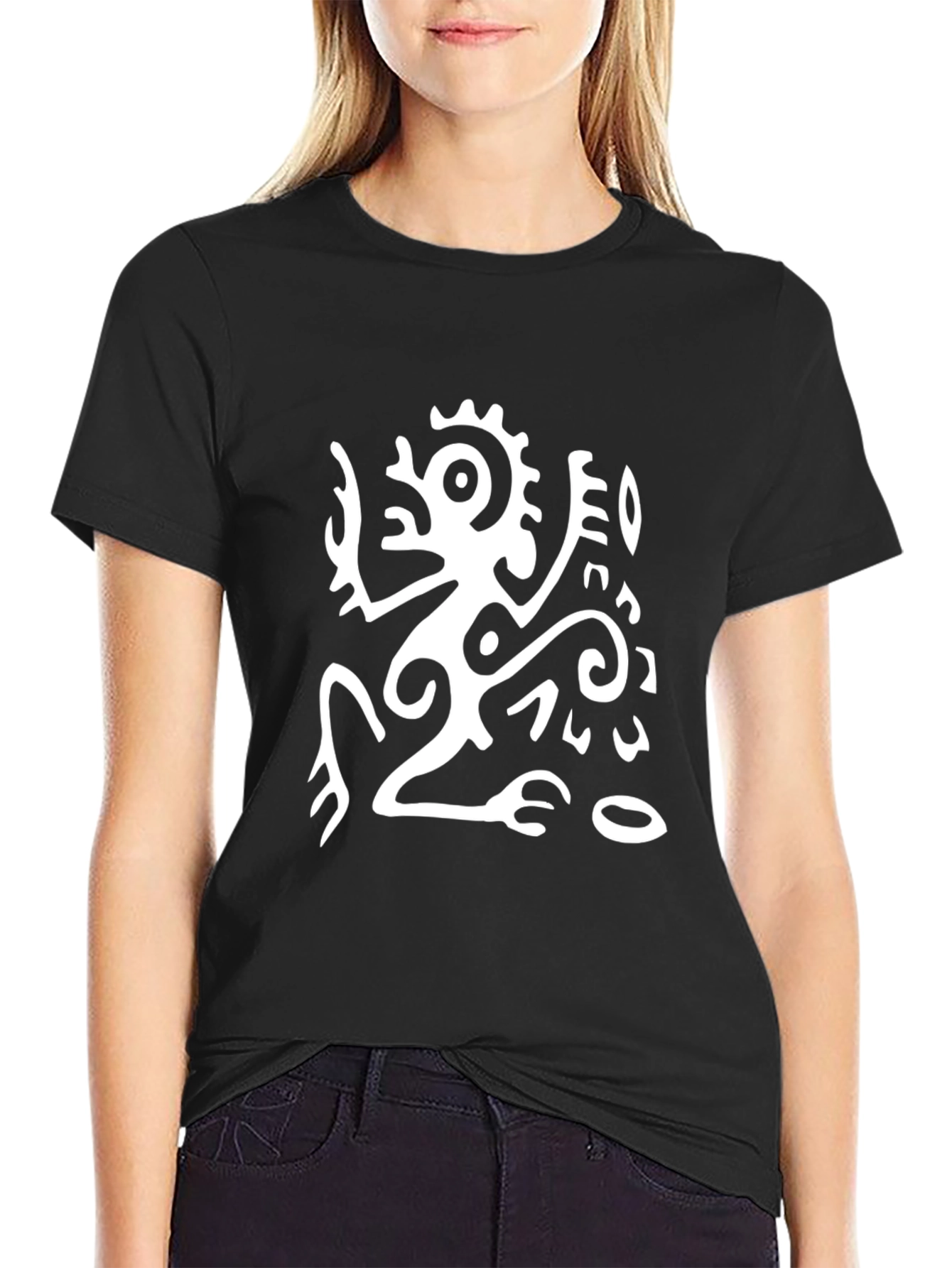 Tribal Art Graphic Tee - Black