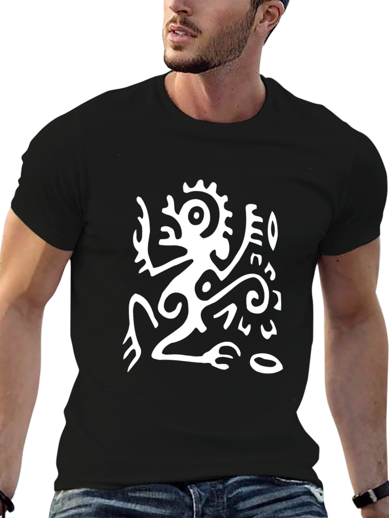 Tribal Art Graphic Tee - Black