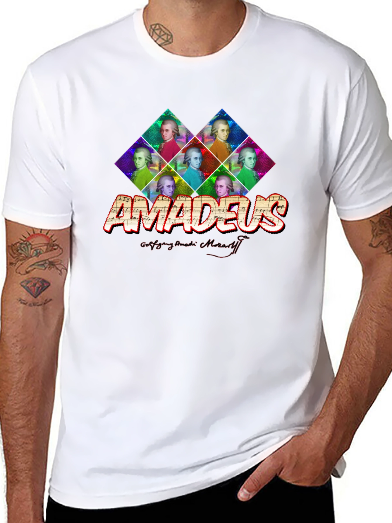 Amadeus Mozart Graphic Print T-Shirt