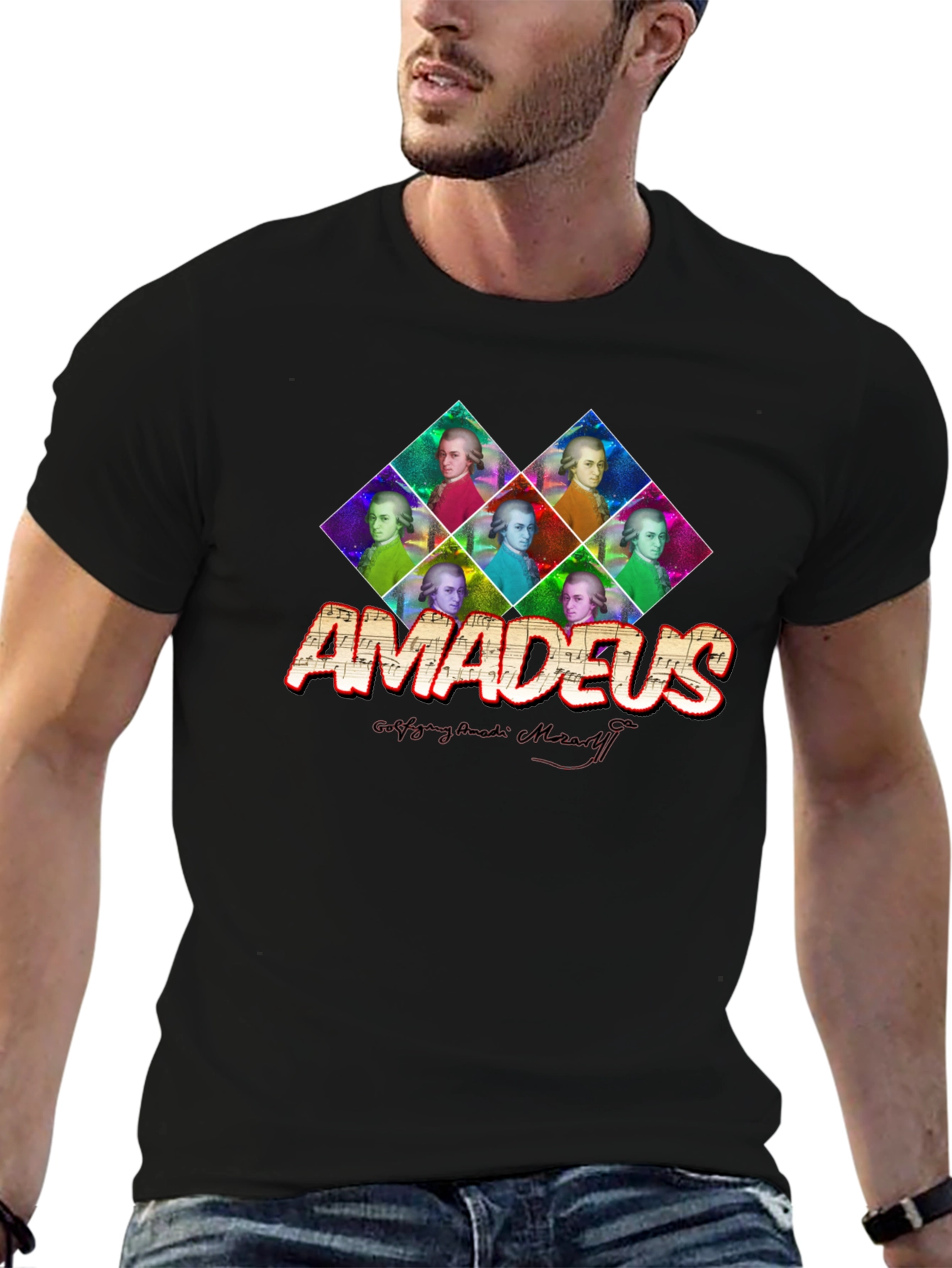 Amadeus Mozart Graphic Print T-Shirt