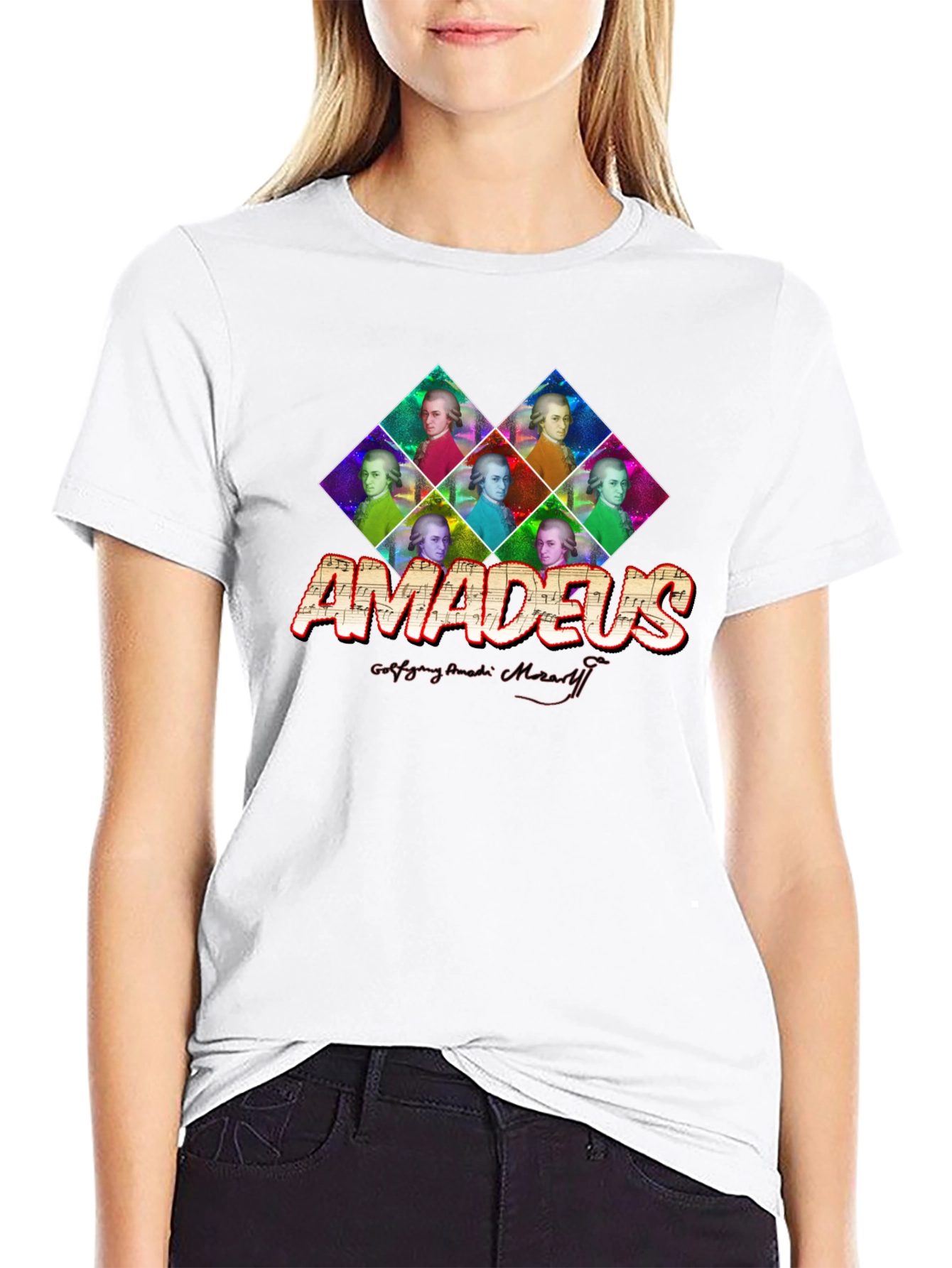 Amadeus Mozart Graphic Print T-Shirt