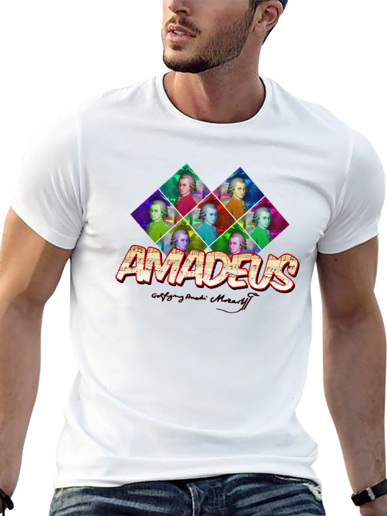 Amadeus Mozart Graphic Print T-Shirt