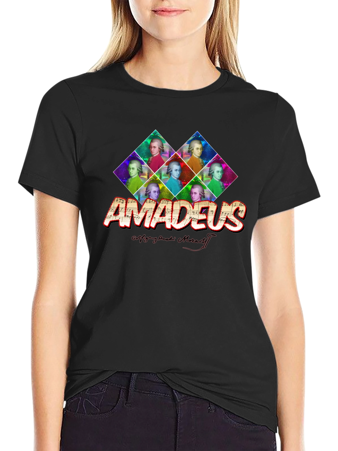 Amadeus Mozart Graphic Print T-Shirt