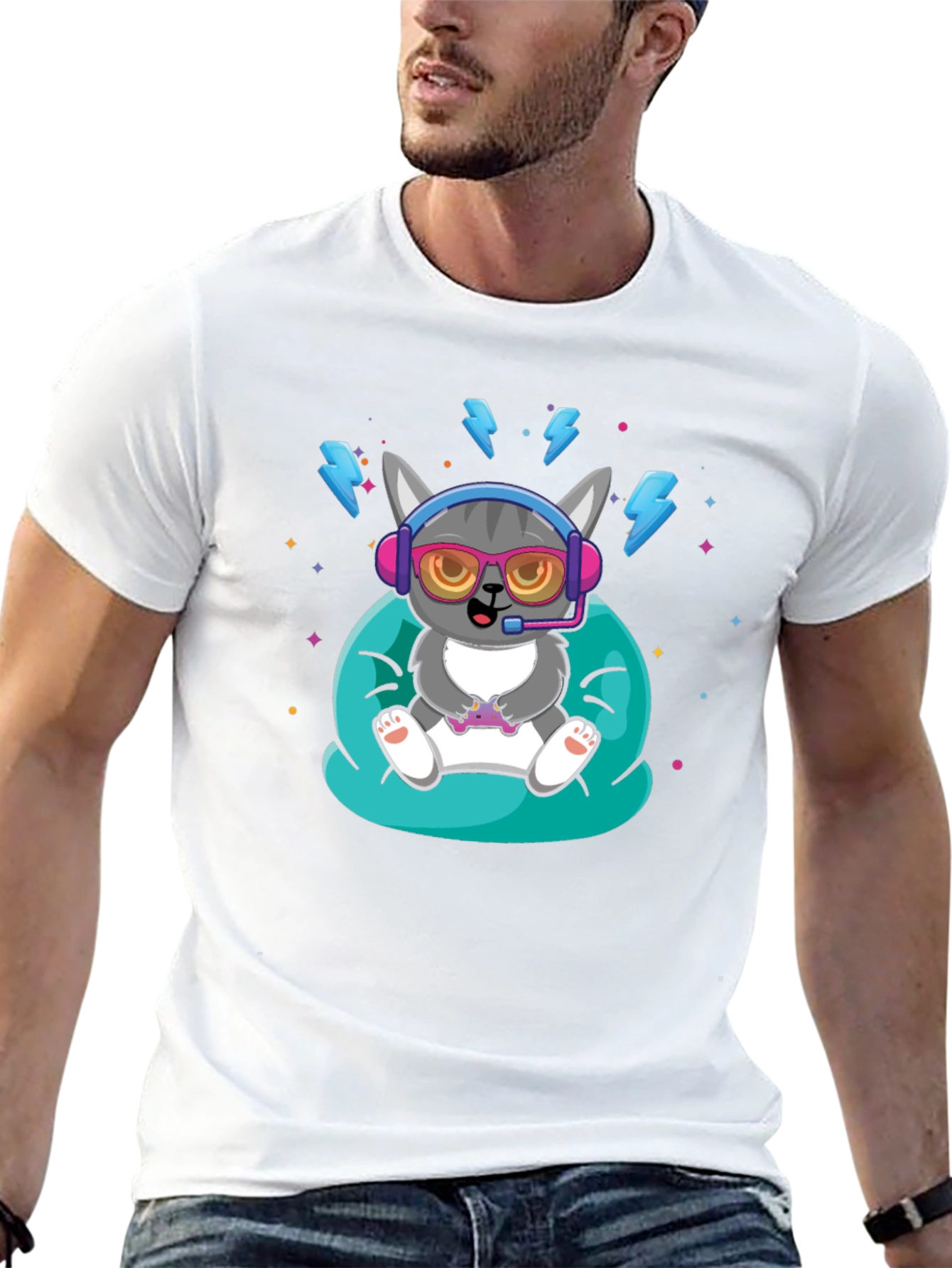 Gaming Cat T-Shirt - Gamer Style