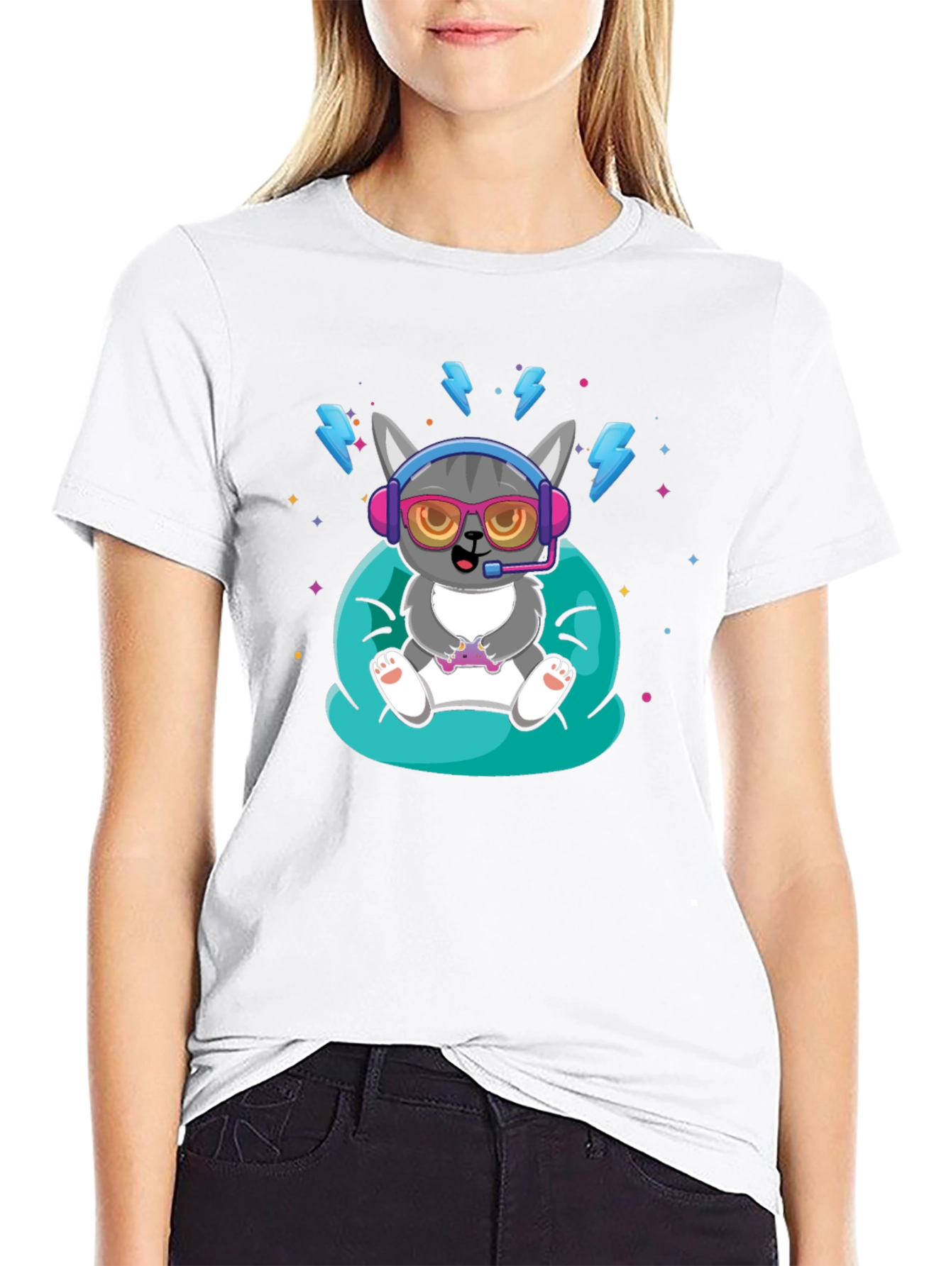 Gaming Cat T-Shirt - Gamer Style