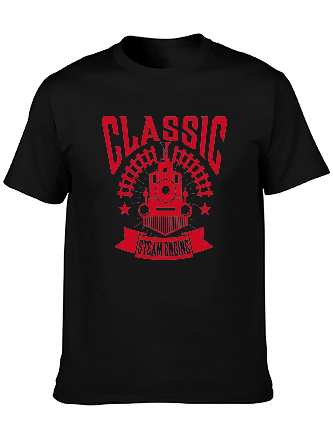 Classic Steam Engine Graphic Tee - Retro Train Shirt