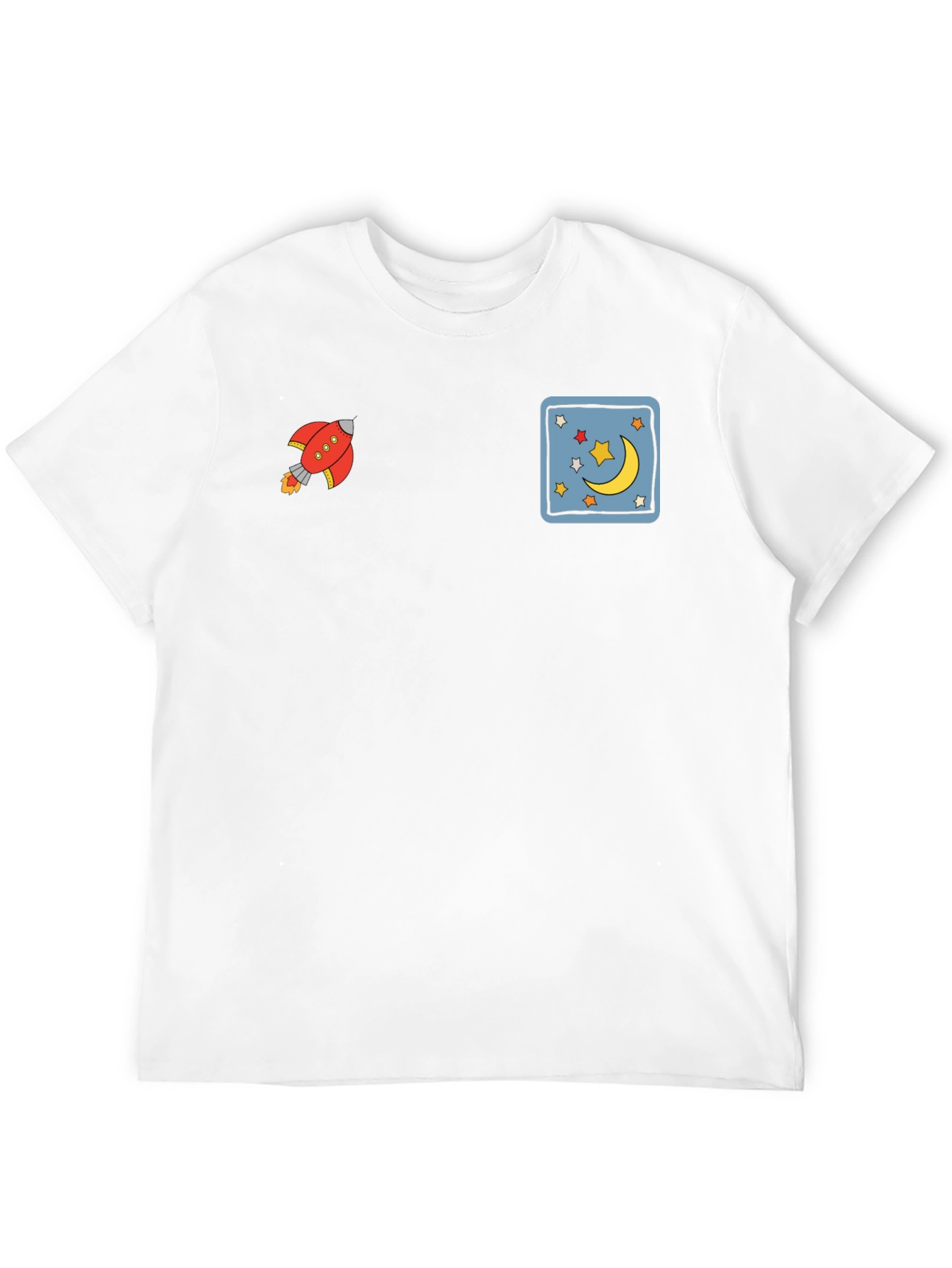 Novelty Graphic Tee - Rocket & Moon Design