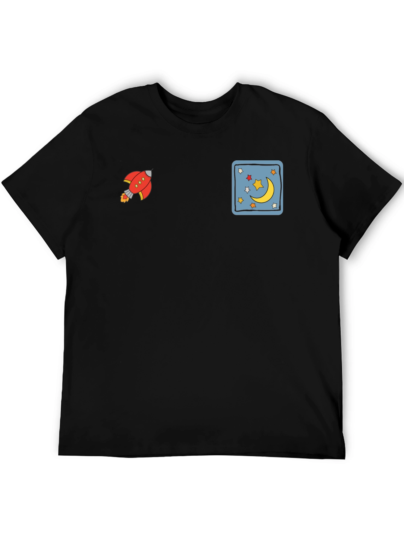 Novelty Graphic Tee - Rocket & Moon Design