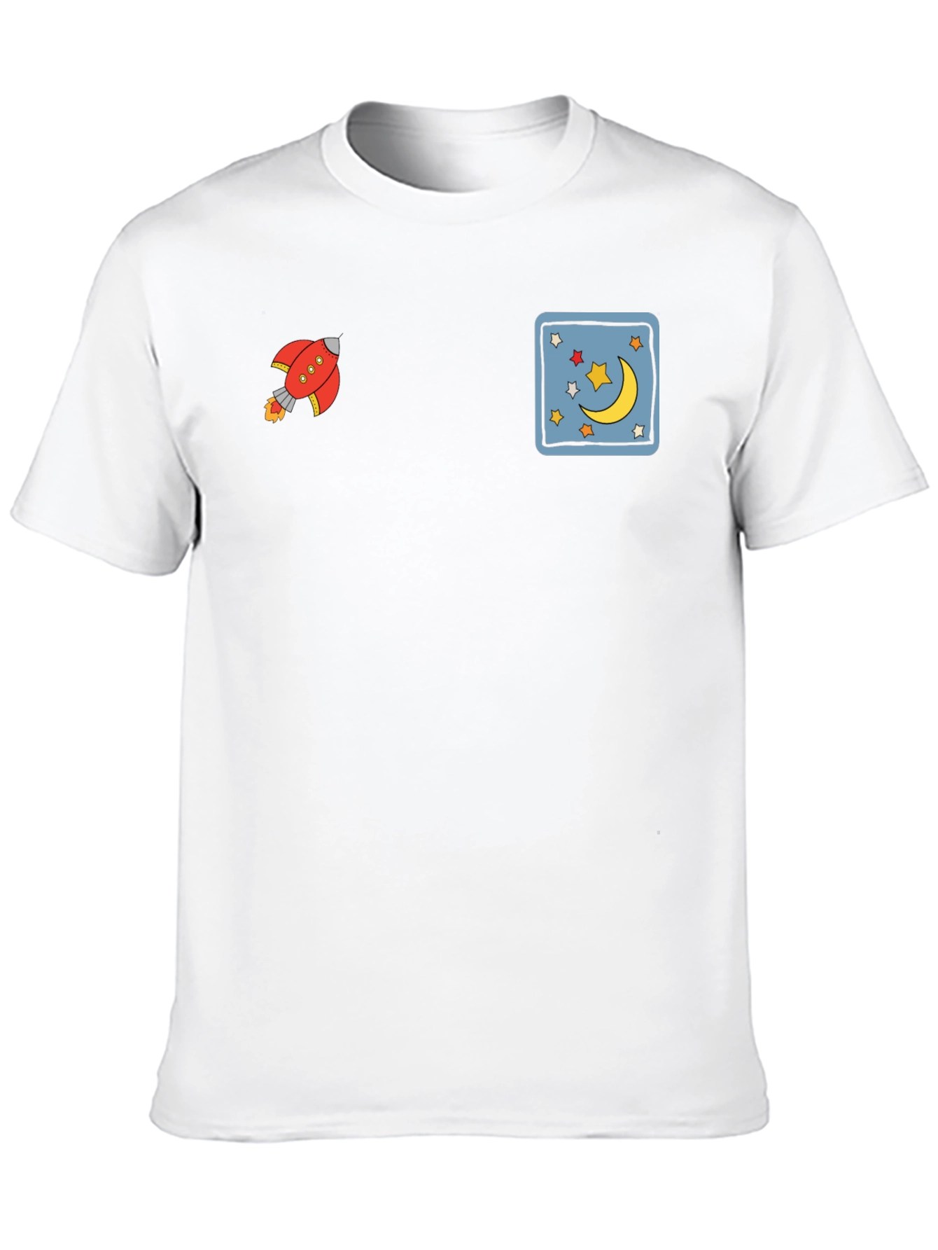 Novelty Graphic Tee - Rocket & Moon Design