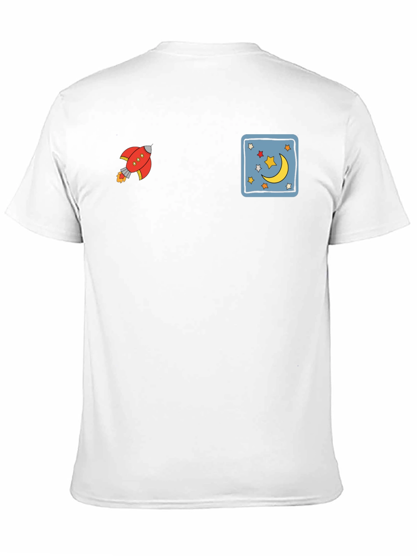 Novelty Graphic Tee - Rocket & Moon Design