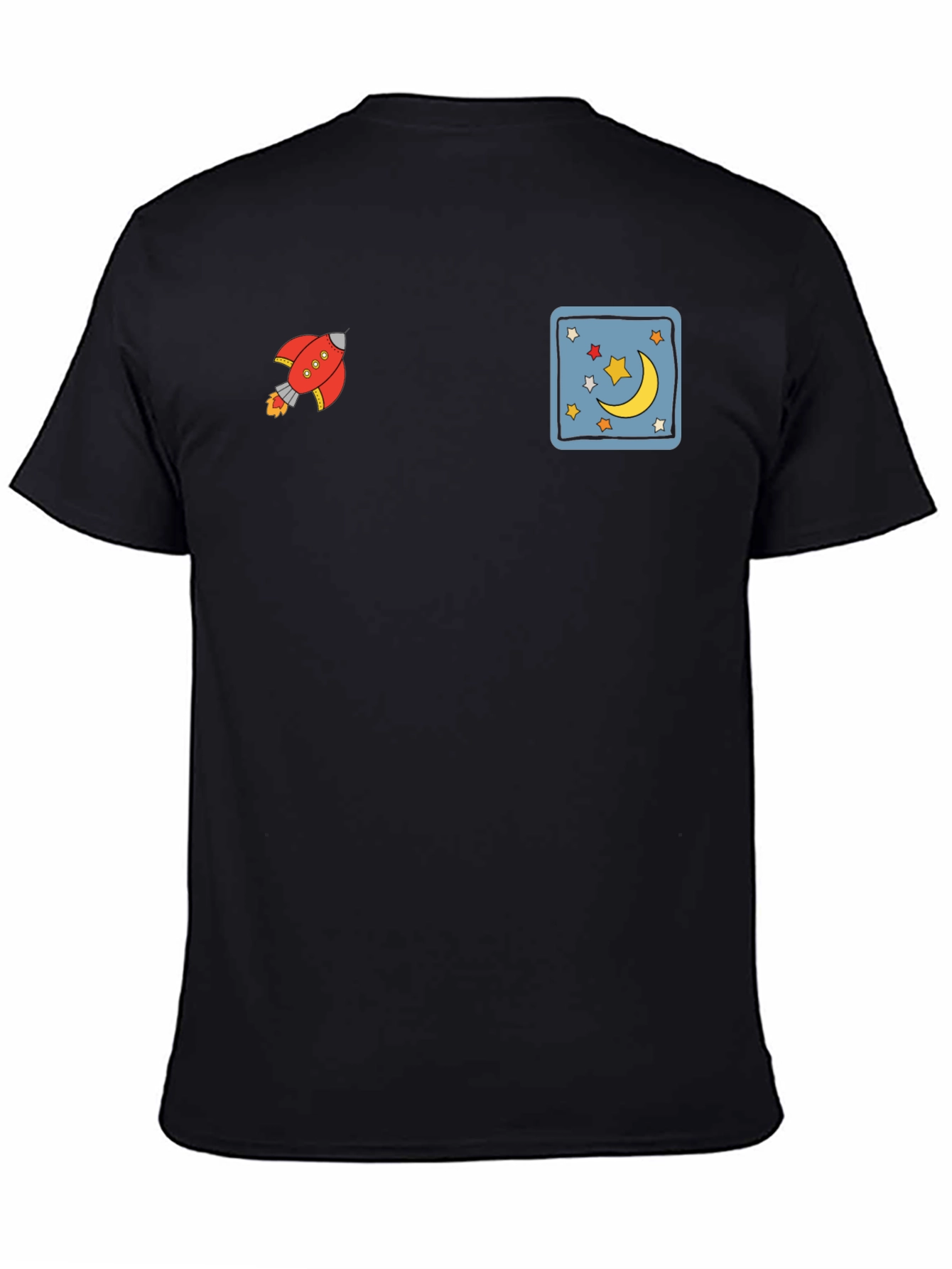 Novelty Graphic Tee - Rocket & Moon Design