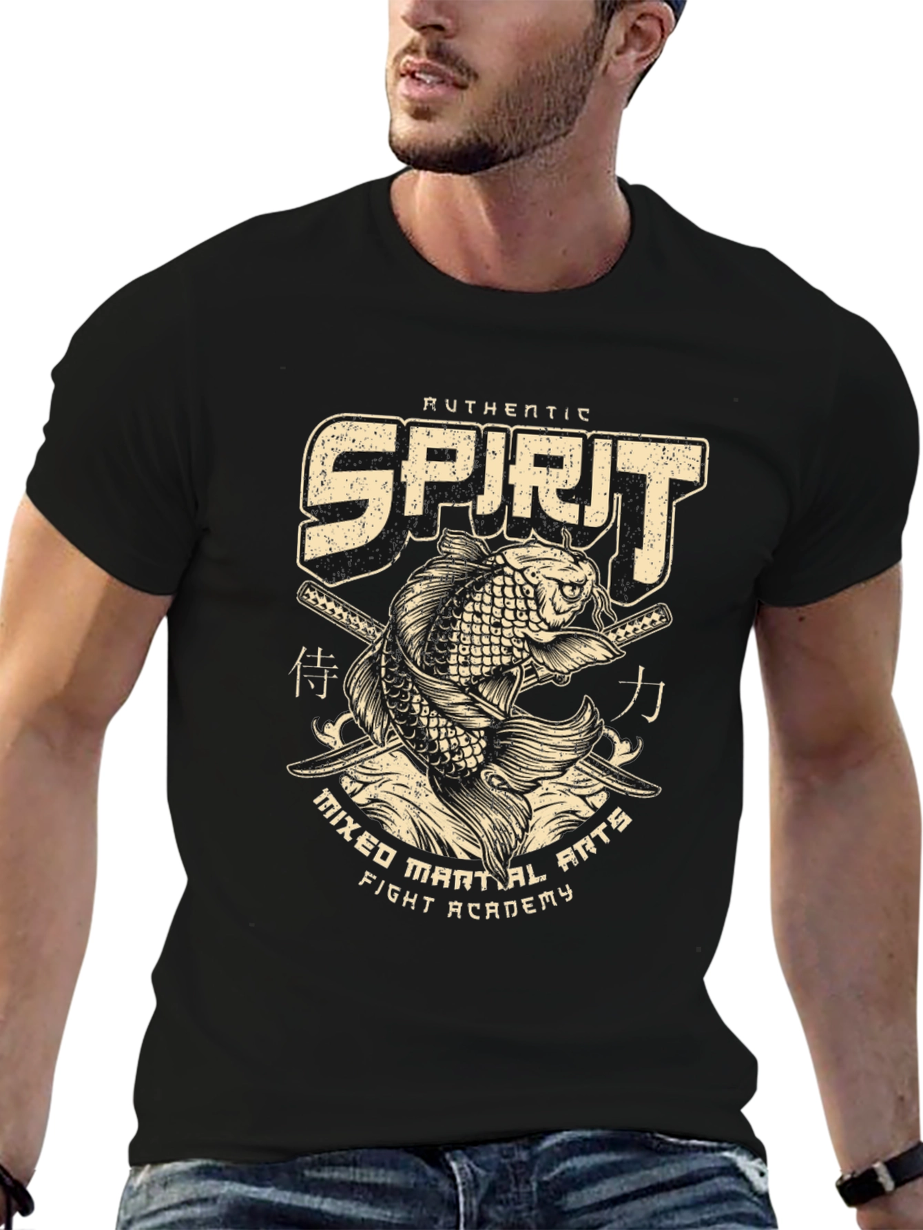 Authentic Spirit MMA Black Graphic T-Shirt