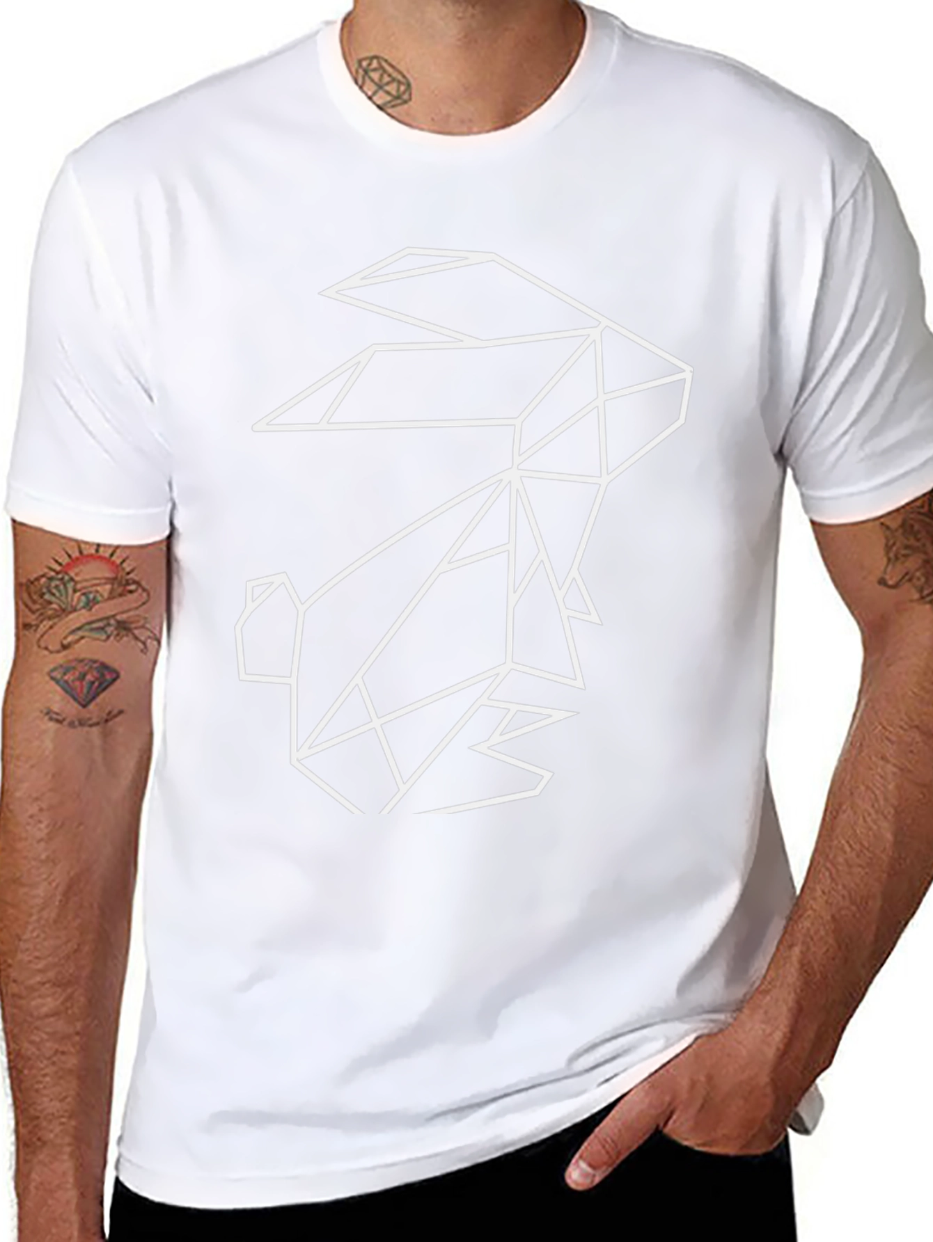 Geometric Rabbit Graphic T-Shirt