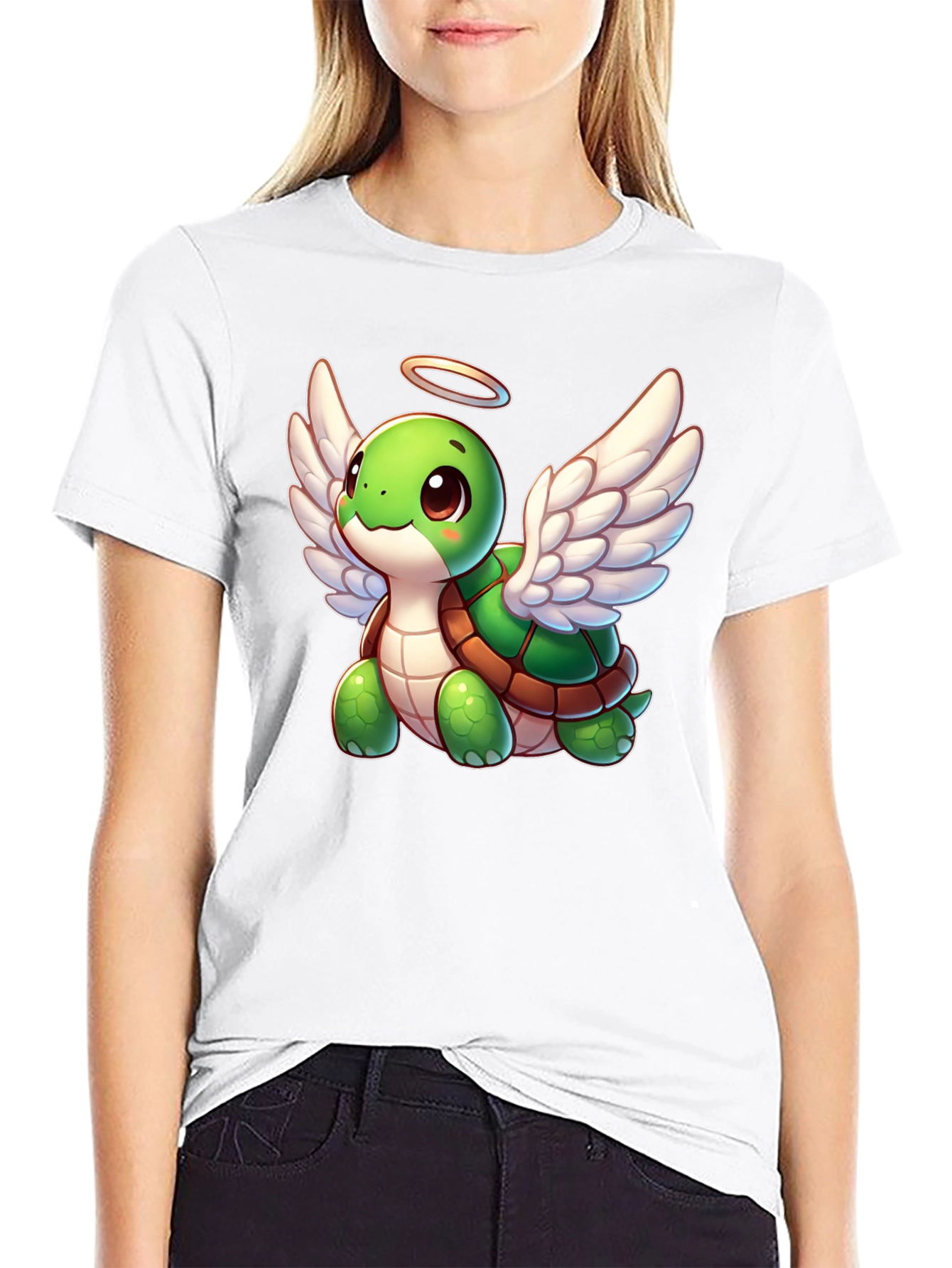Cute Turtle Angel Graphic Tee