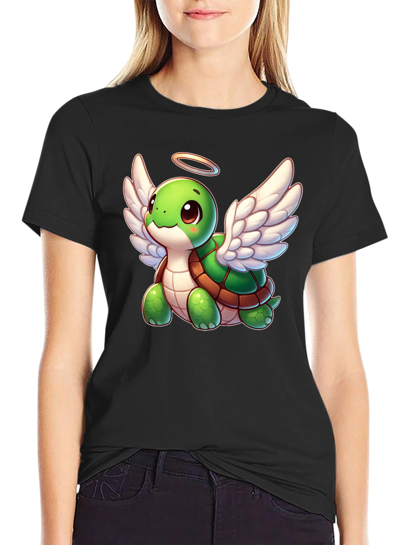 Cute Turtle Angel Graphic Tee