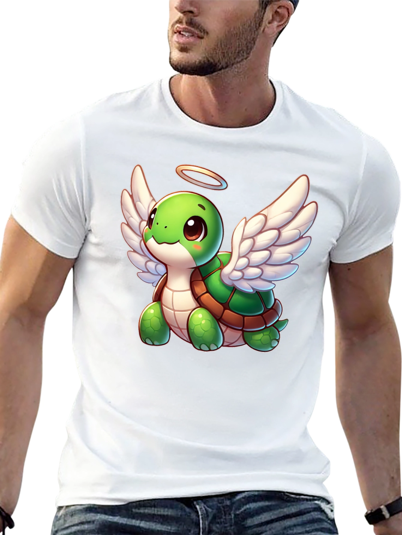 Cute Turtle Angel Graphic Tee