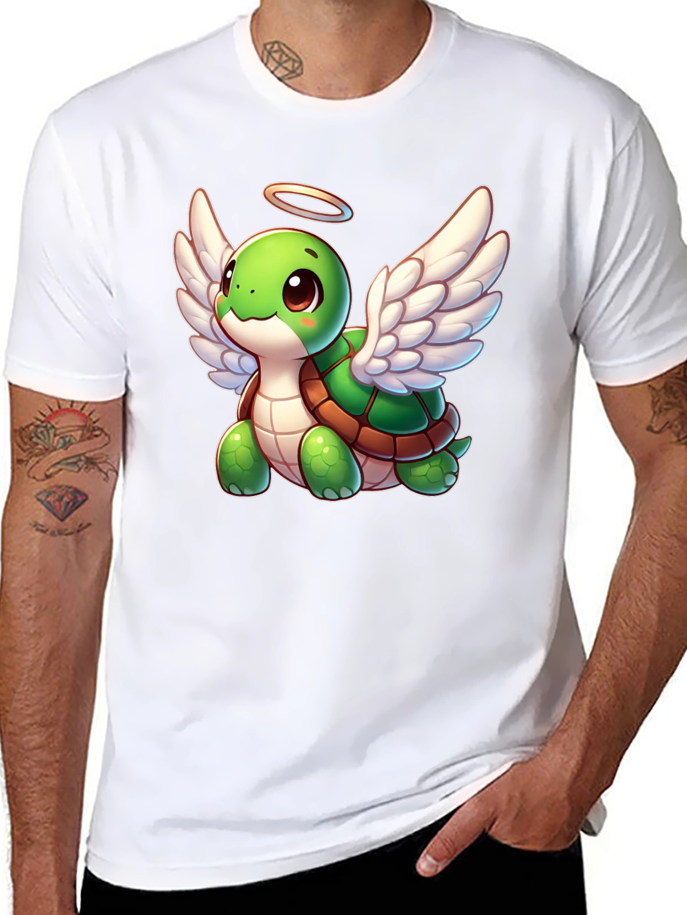 Cute Turtle Angel Graphic Tee