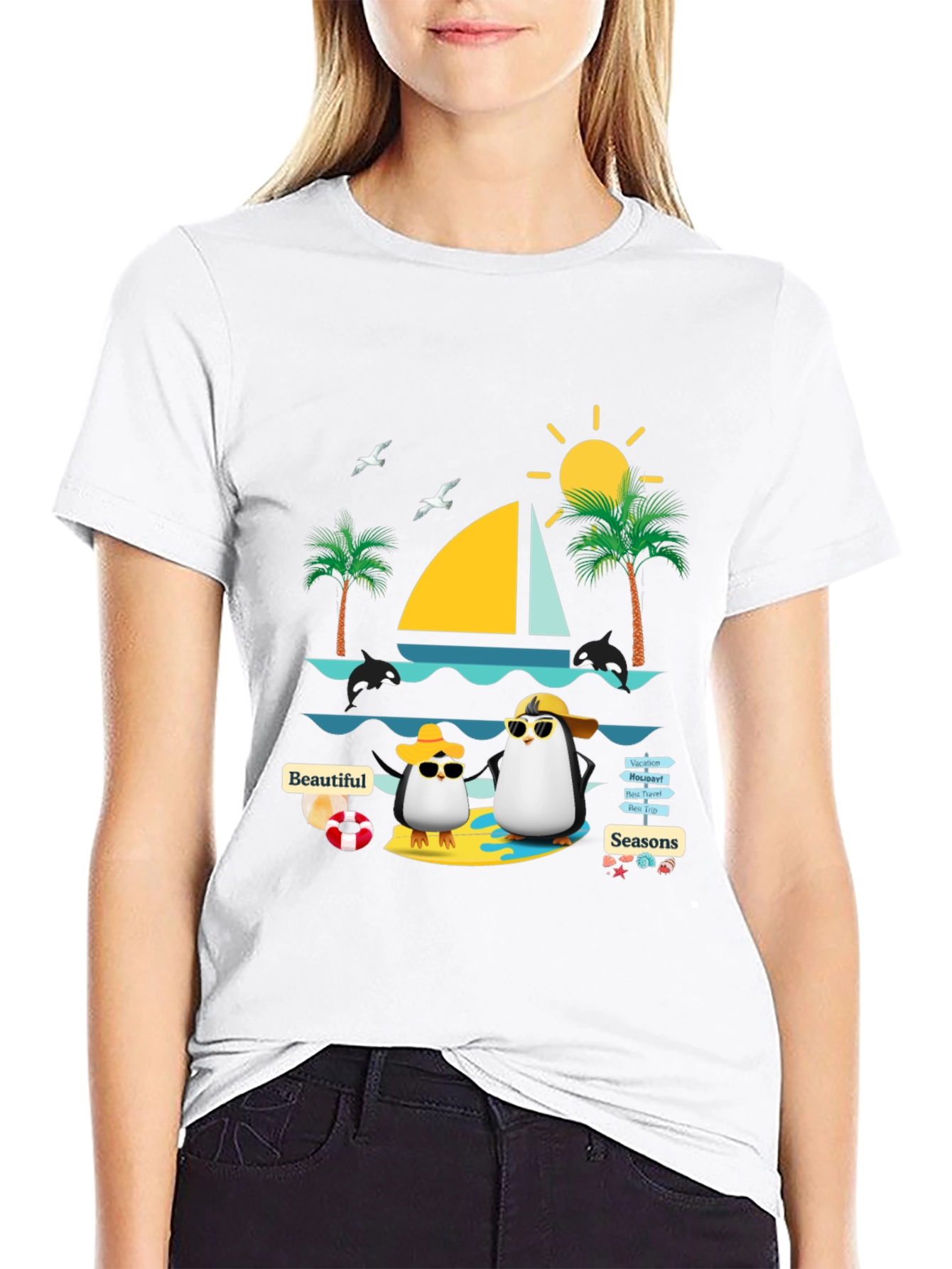 Summer Penguin Graphic Tee