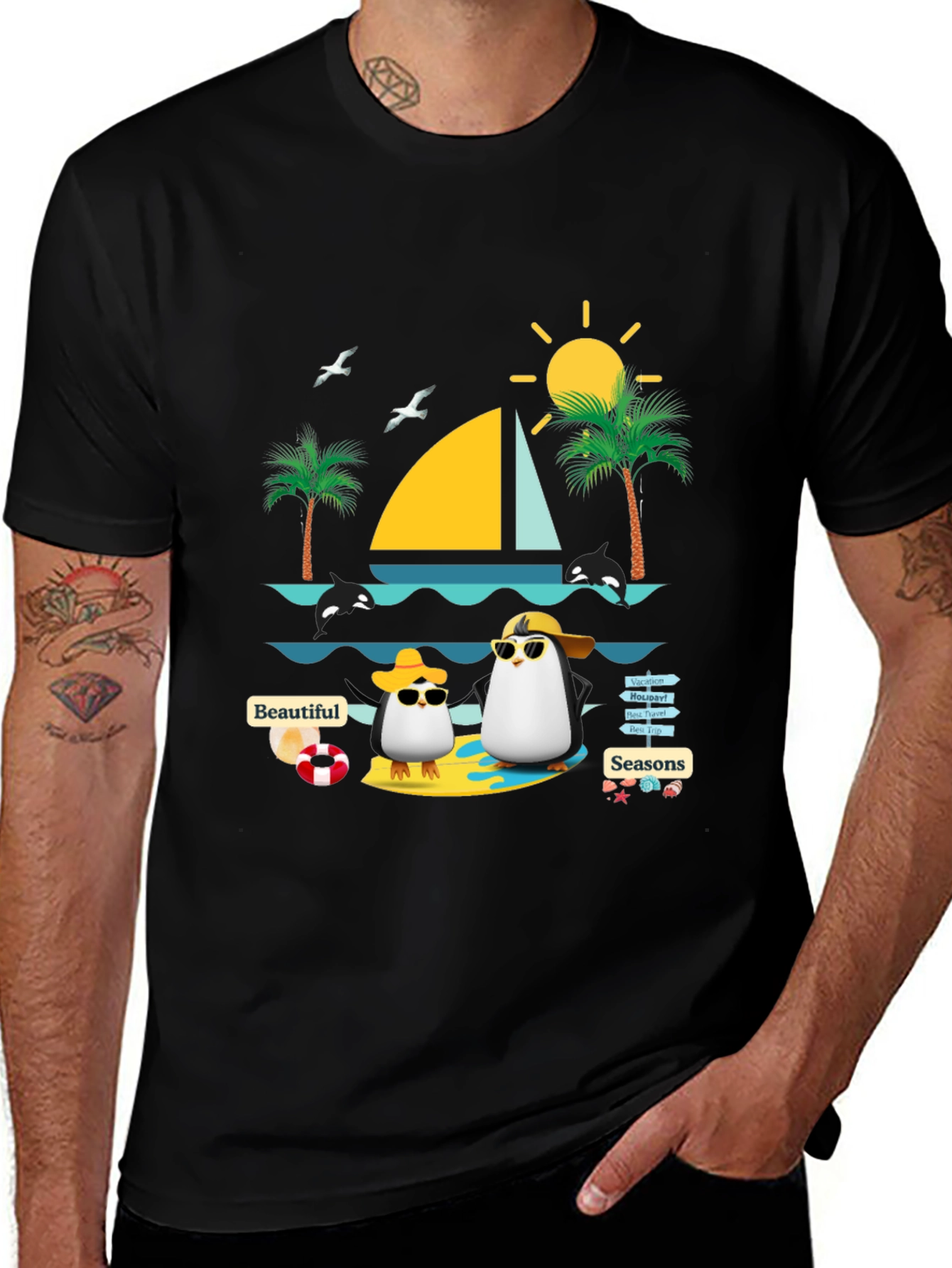 Summer Penguin Graphic Tee
