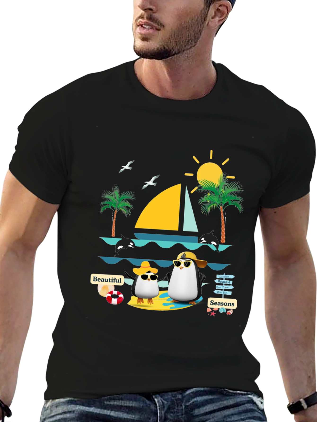Summer Penguin Graphic Tee