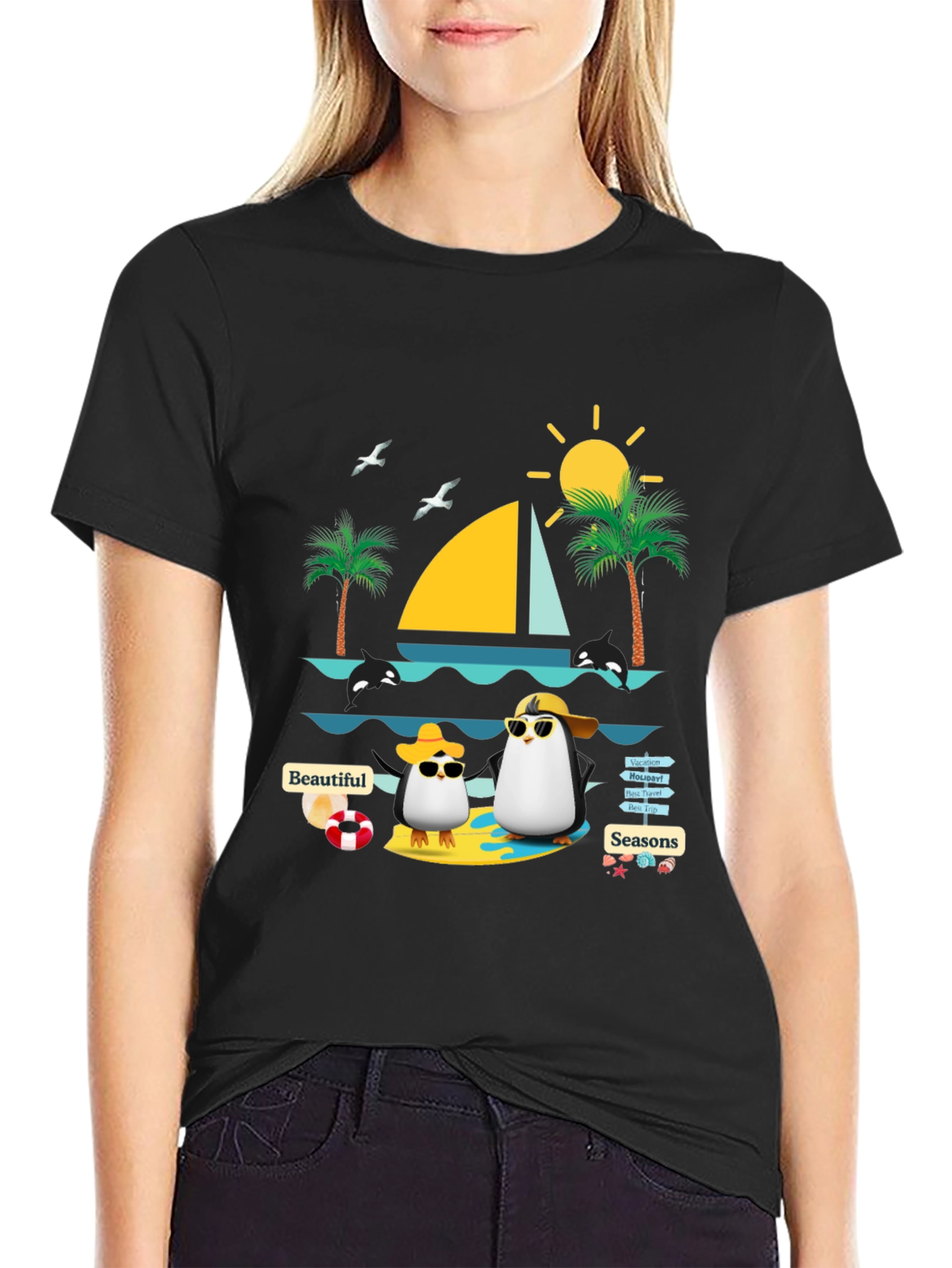 Summer Penguin Graphic Tee