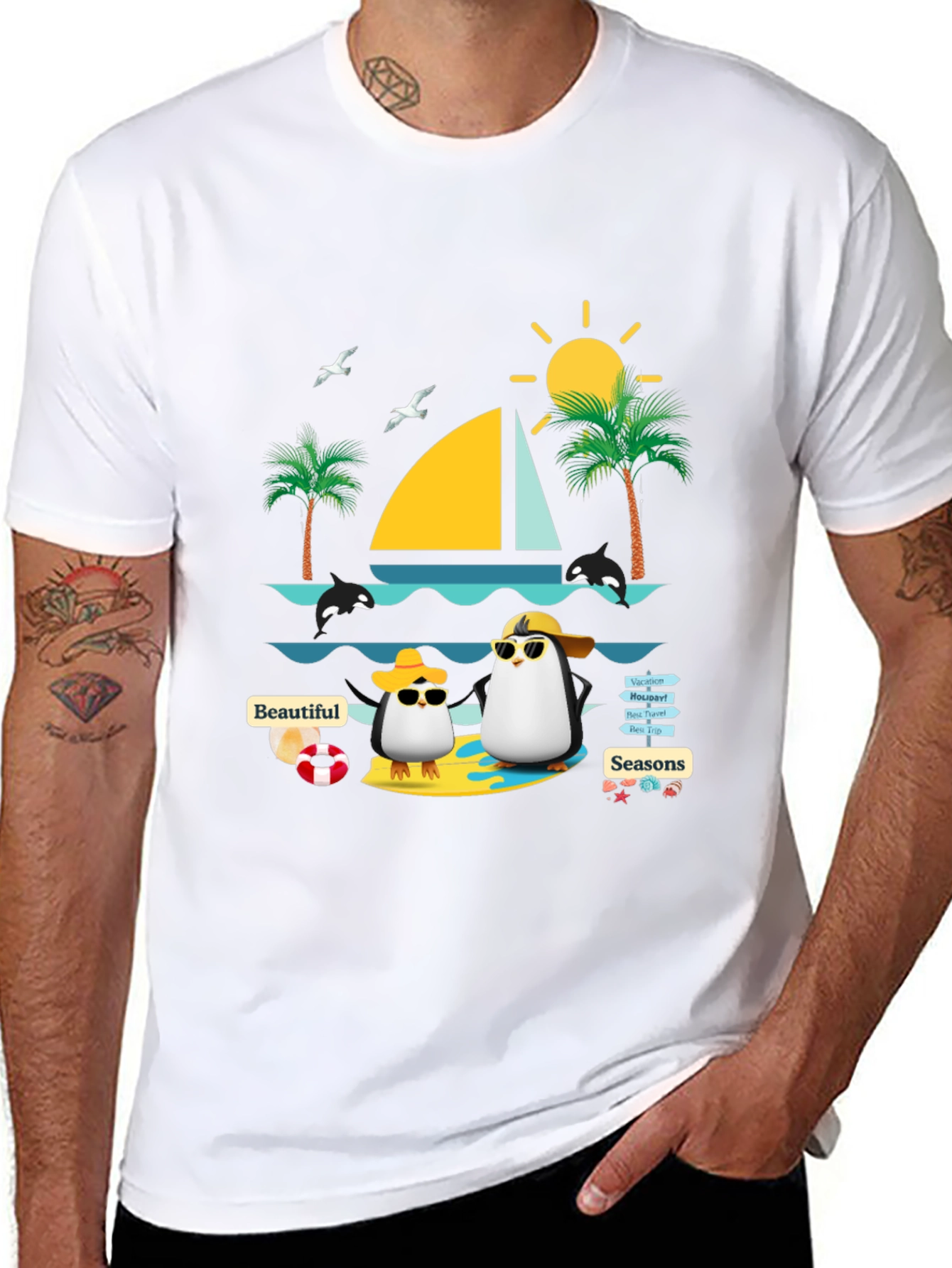 Summer Penguin Graphic Tee